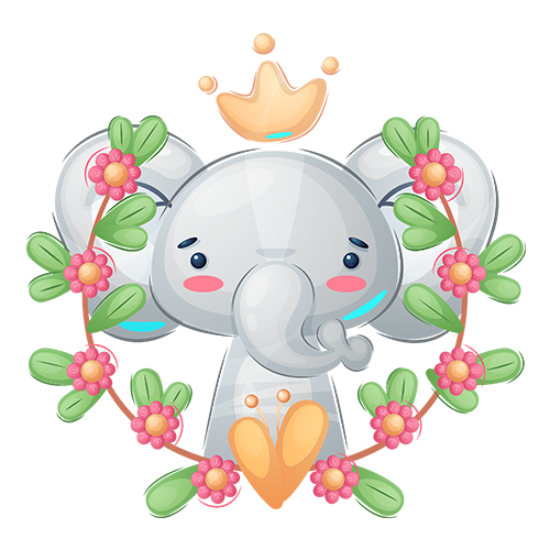 Ein Elefant mit Krone